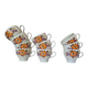 Lot of 10 vintage porcelain cups from Winterling Bavaria with orange flowers from the 70s.