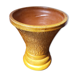 Ancien vase grès décor - marron