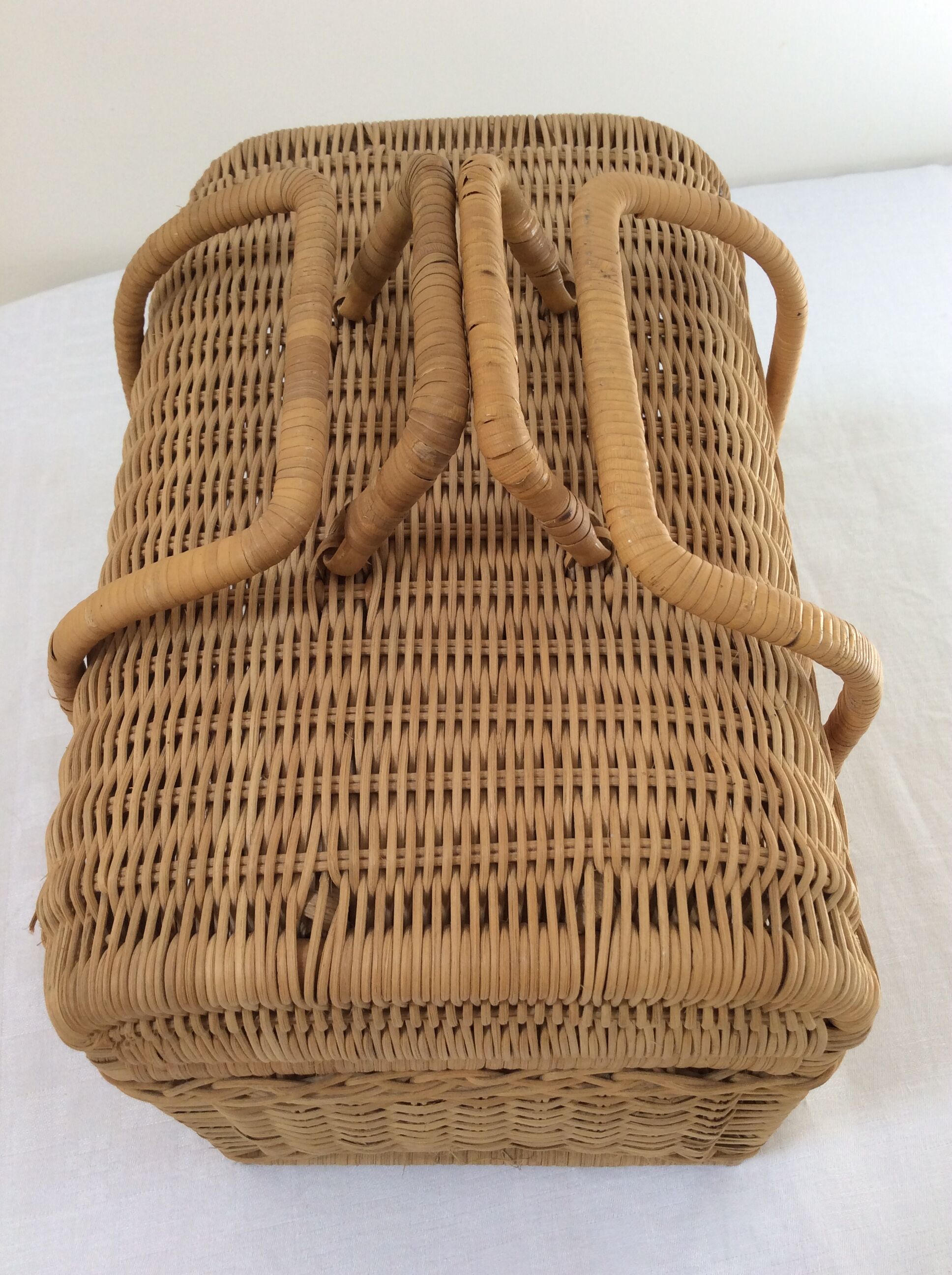 Old rattan suitcase