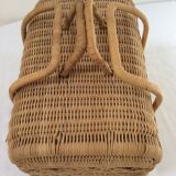 Old rattan suitcase