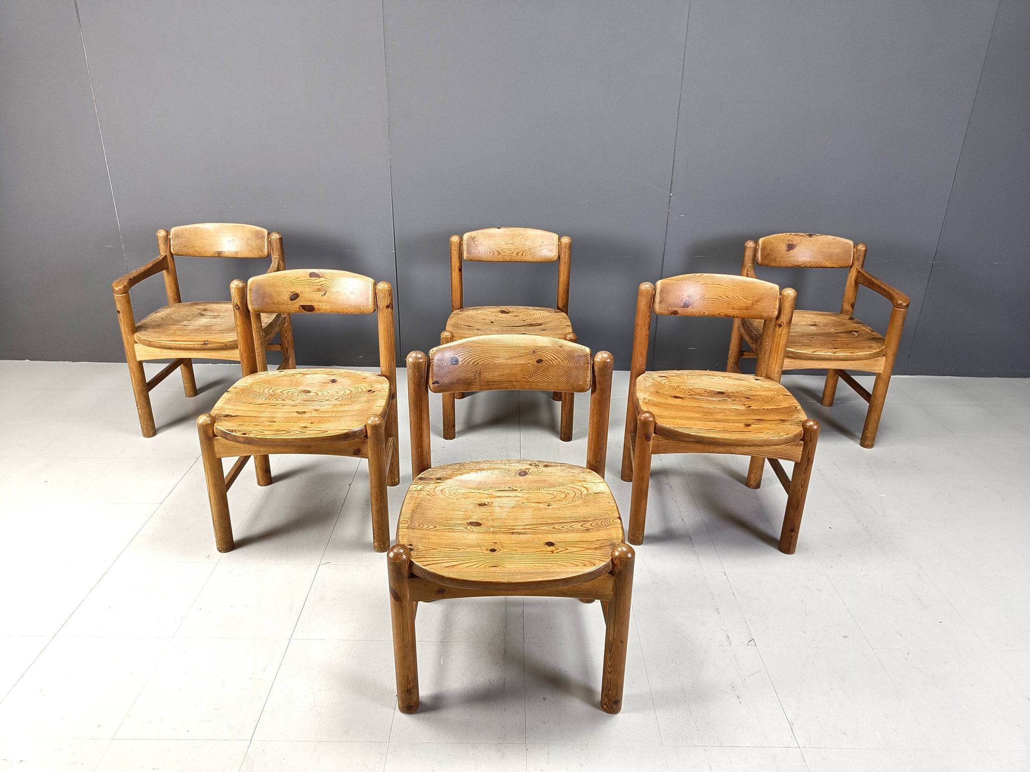 Rainer Daumiller pine wood dining chairs for Hirthals Savvaerk