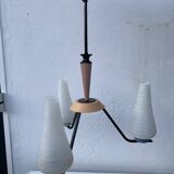 Vintage milk glass pastel color hanging lamp