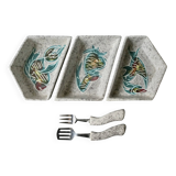 Borty Vallauris ceramic 3-bowl set, 1950s