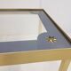 Vintage coffee table gold aluminium & star glass 1960s