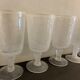 6 blown and bubbled wine stemmed glasses, Riom glassware, Puy-de-Dôme