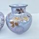 Paire de petits vases art nouveau decor floral émaillé
