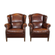 Set of two sheepskin armchairs