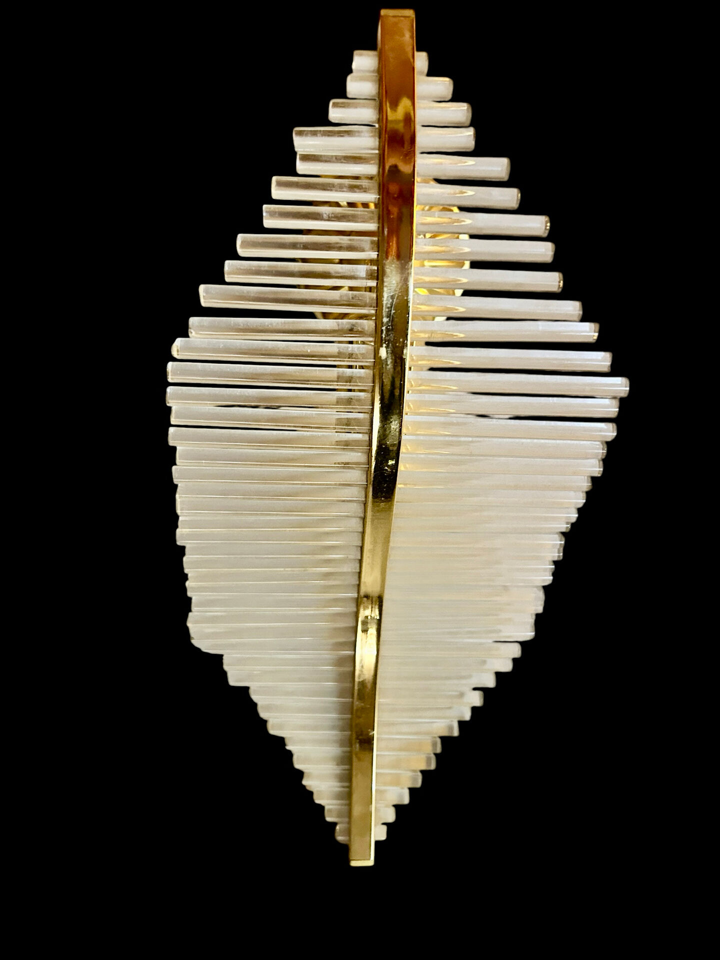Sciolari 6 wall lights in glass and gold plating, Italy 1980.