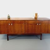Vintage Scandinavian style row in rosewood and brass from the 60s