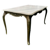 Louis XV style solid marble coffee table - Vintage Rococo