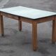 Wooden table formica top green vintage water