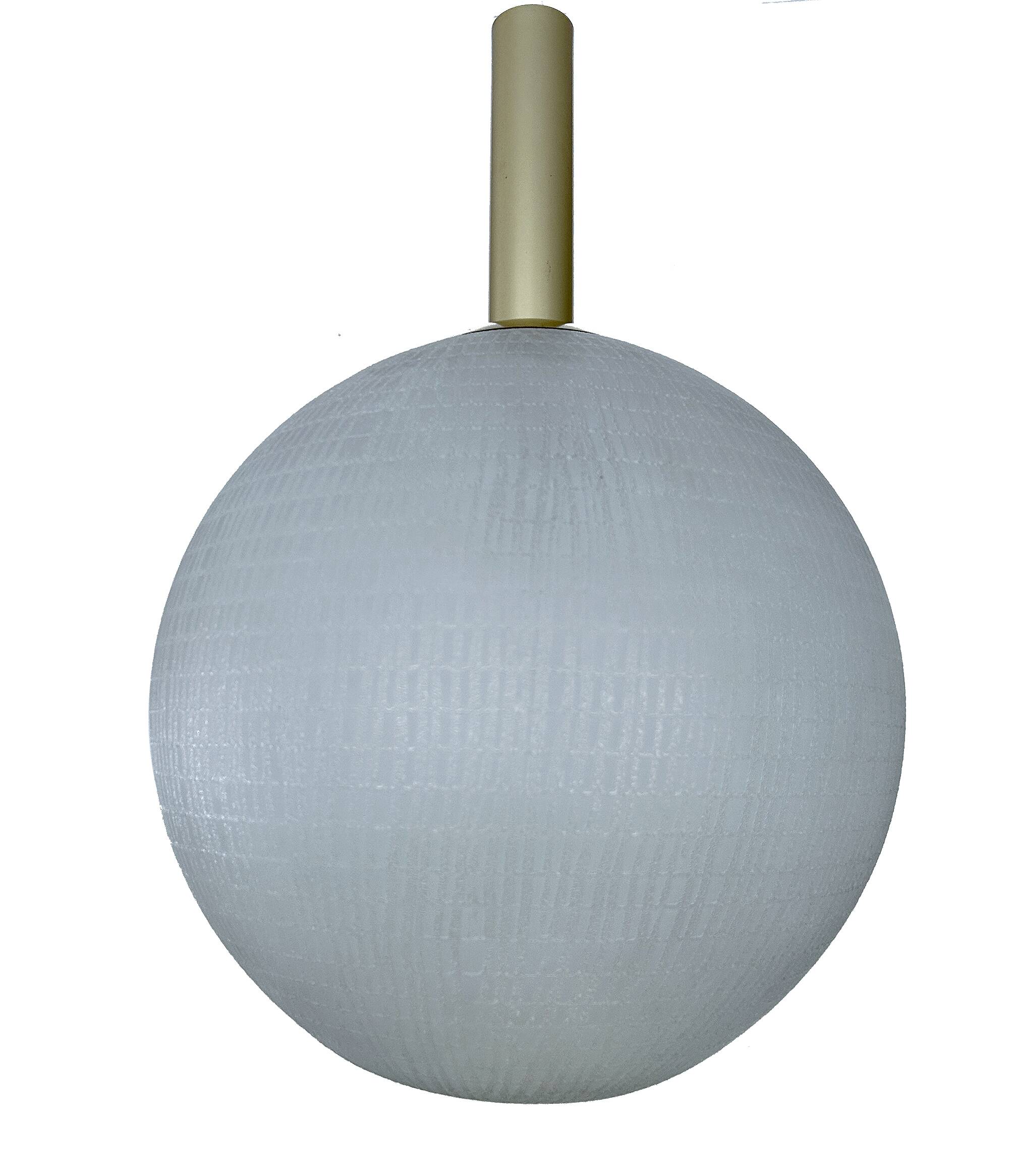 Large vintage glass ball pendant light, 60s