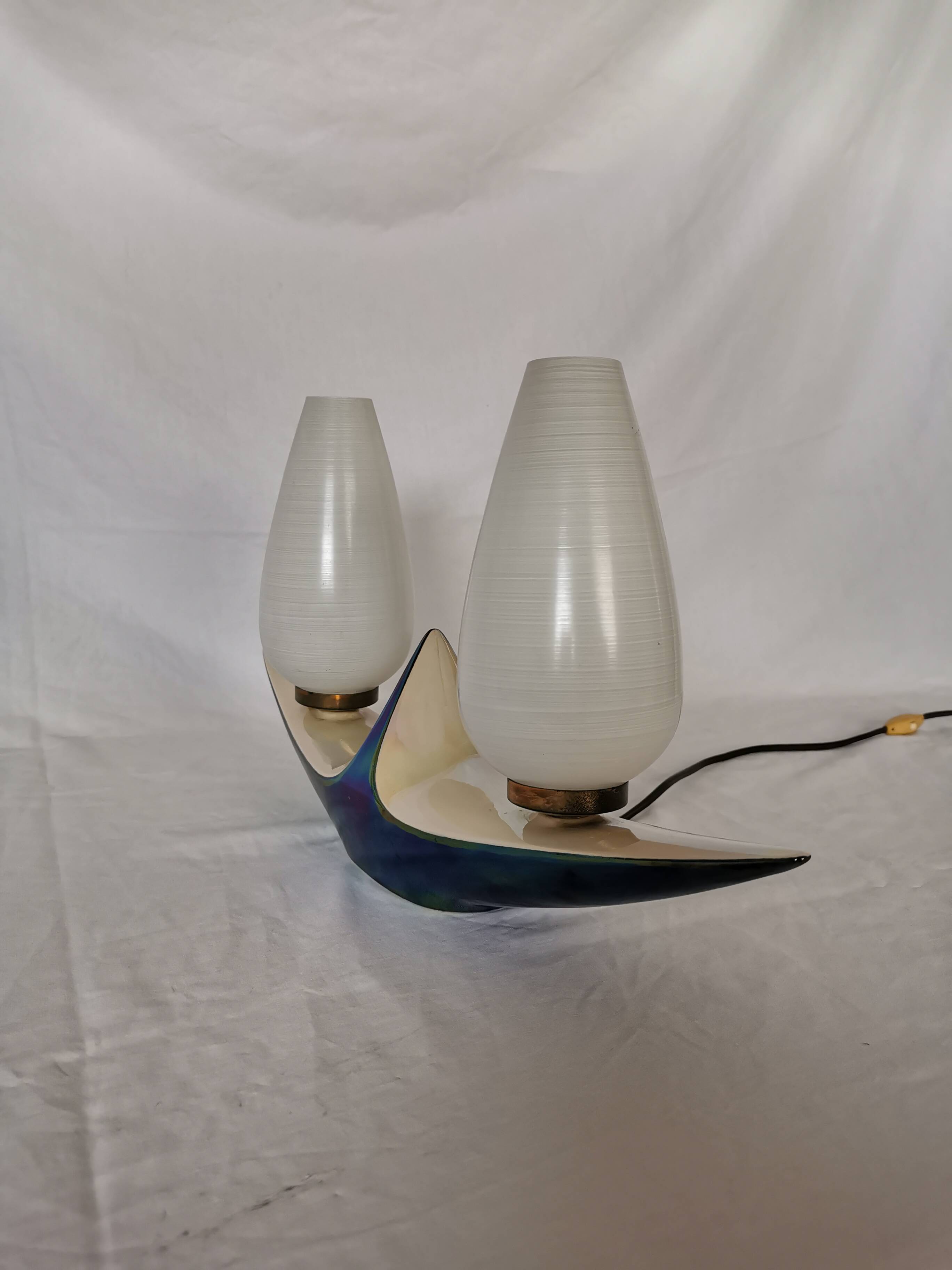 Verceram ceramic lamp, 1950, France.