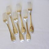 6 vintage silver metal forks punched 2106158