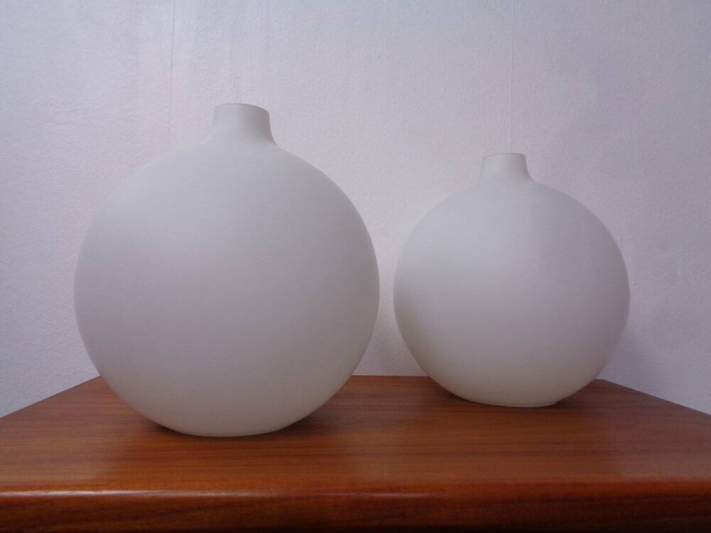 Opaline Glass Satellite Pendant Lamps by Vilhelm Wohlert for Louis Poulsen, 1960s, Set of 2
