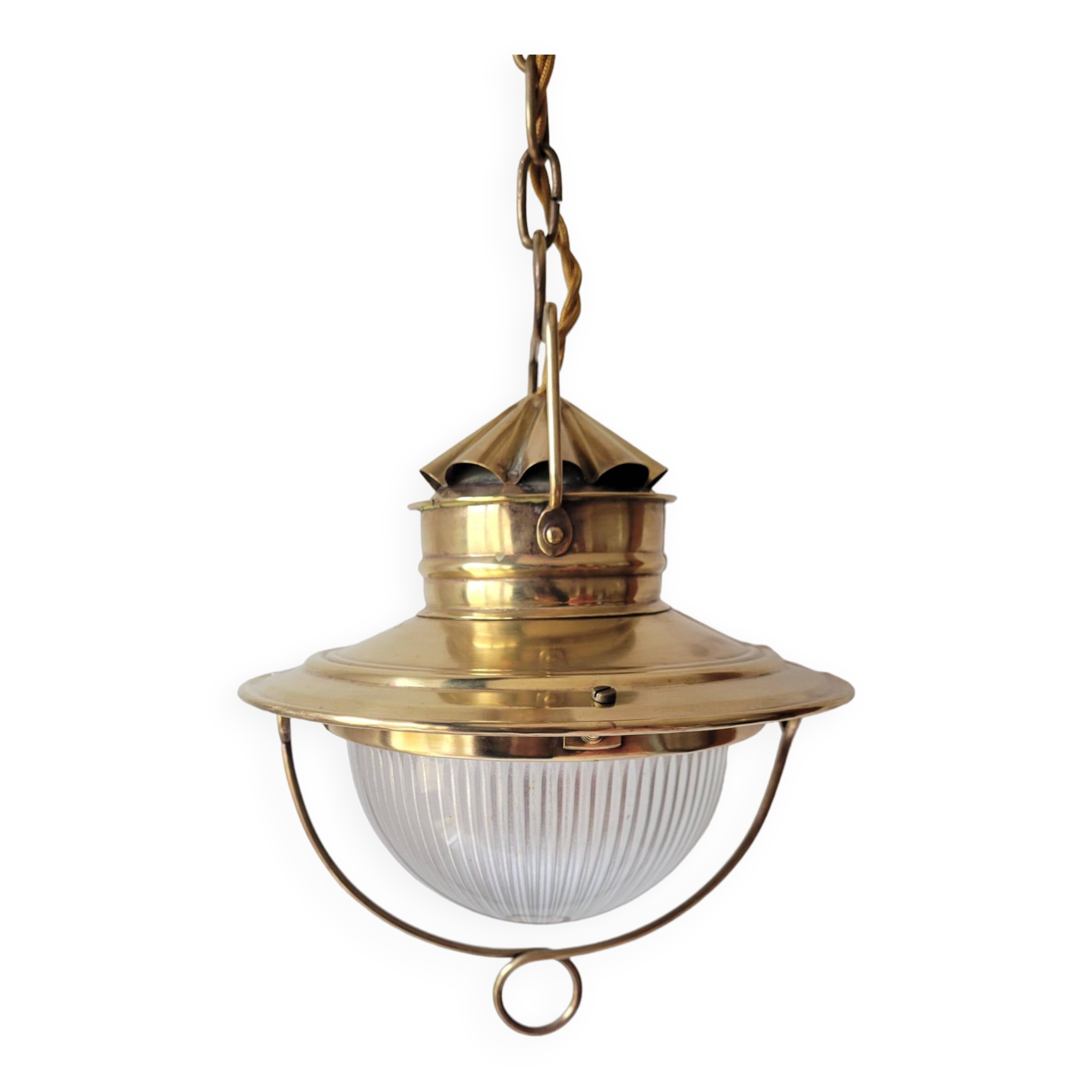 Holophane marine brass pendant light