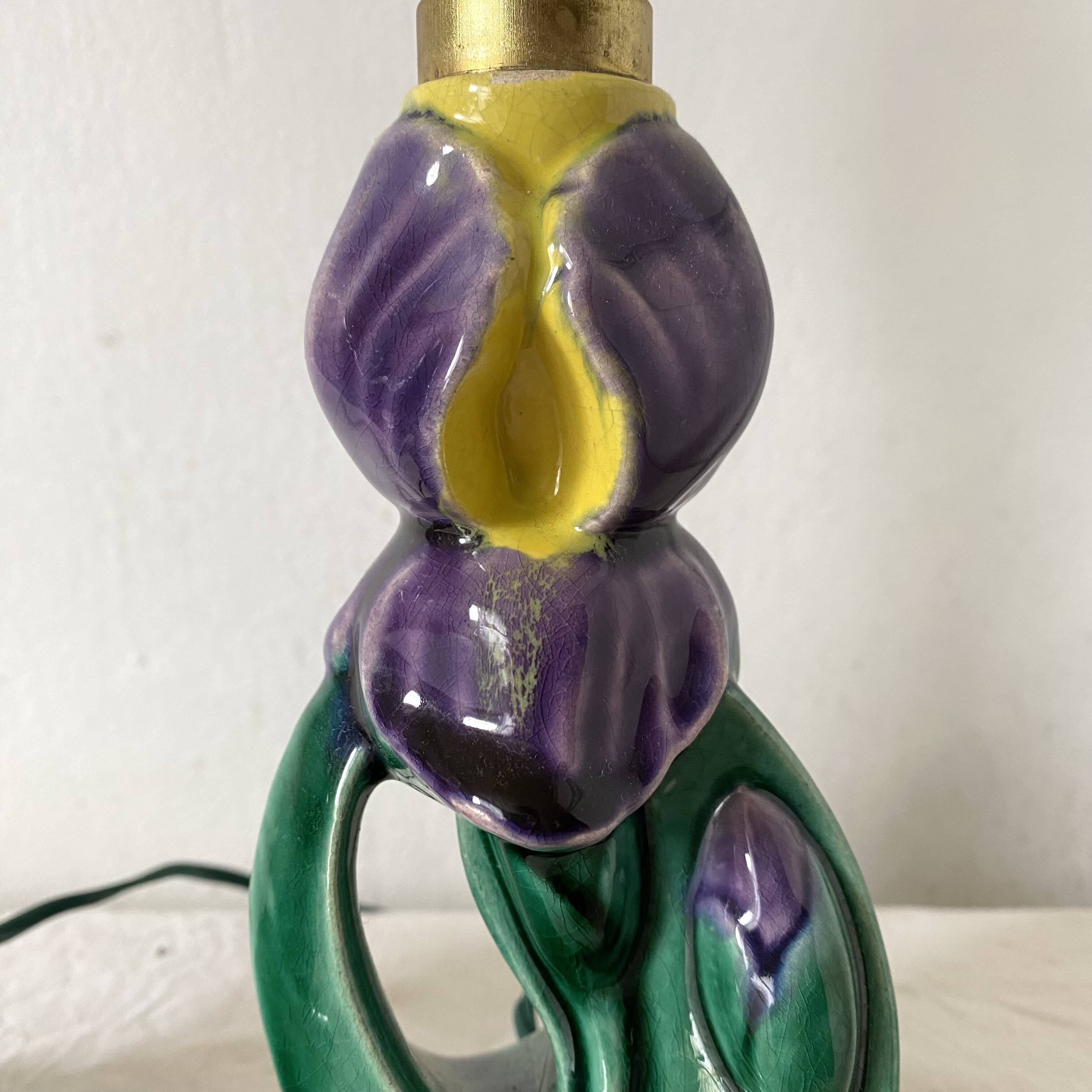 Pair of flower slip lamps