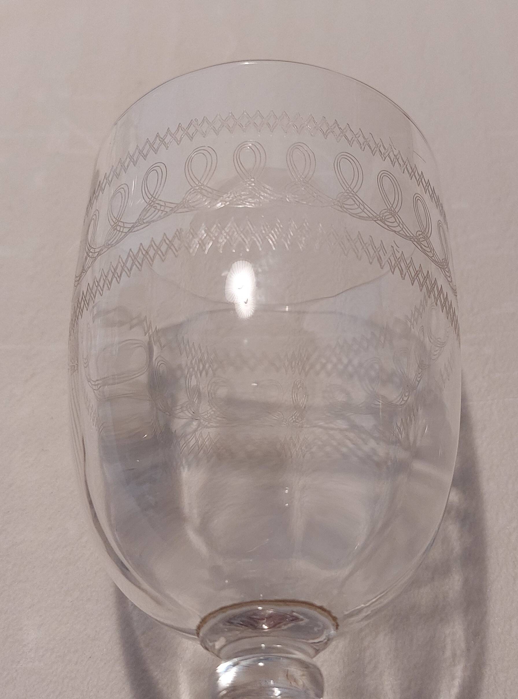 5 Blown Crystal Glasses