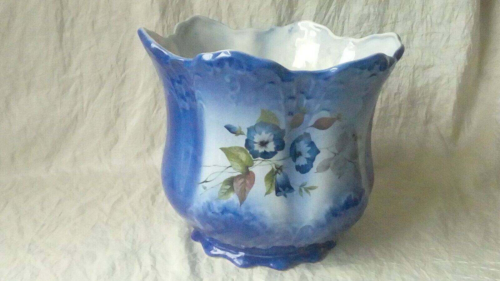 English earthenware planter stafforshire england floral decor