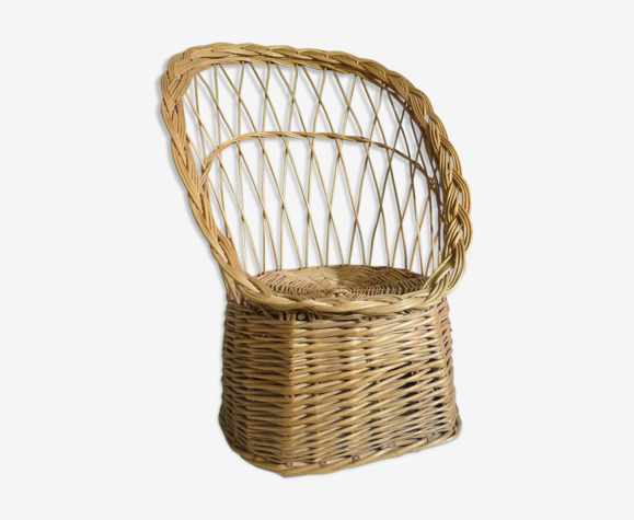 Fauteuil osier enfant Années 70