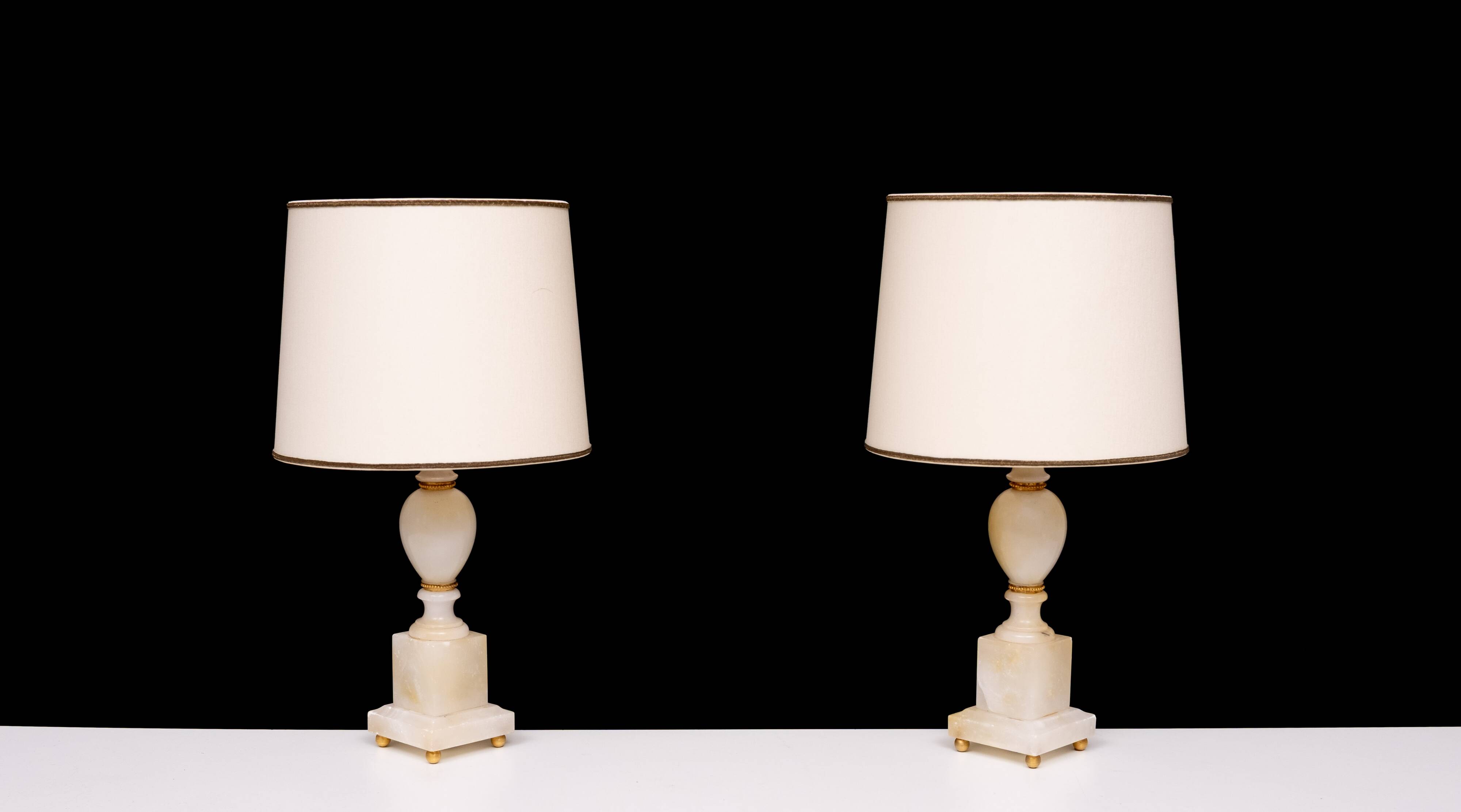 small Marble Table lamps Hollywood Regency 1970s Italy