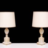 small Marble Table lamps Hollywood Regency 1970s Italy