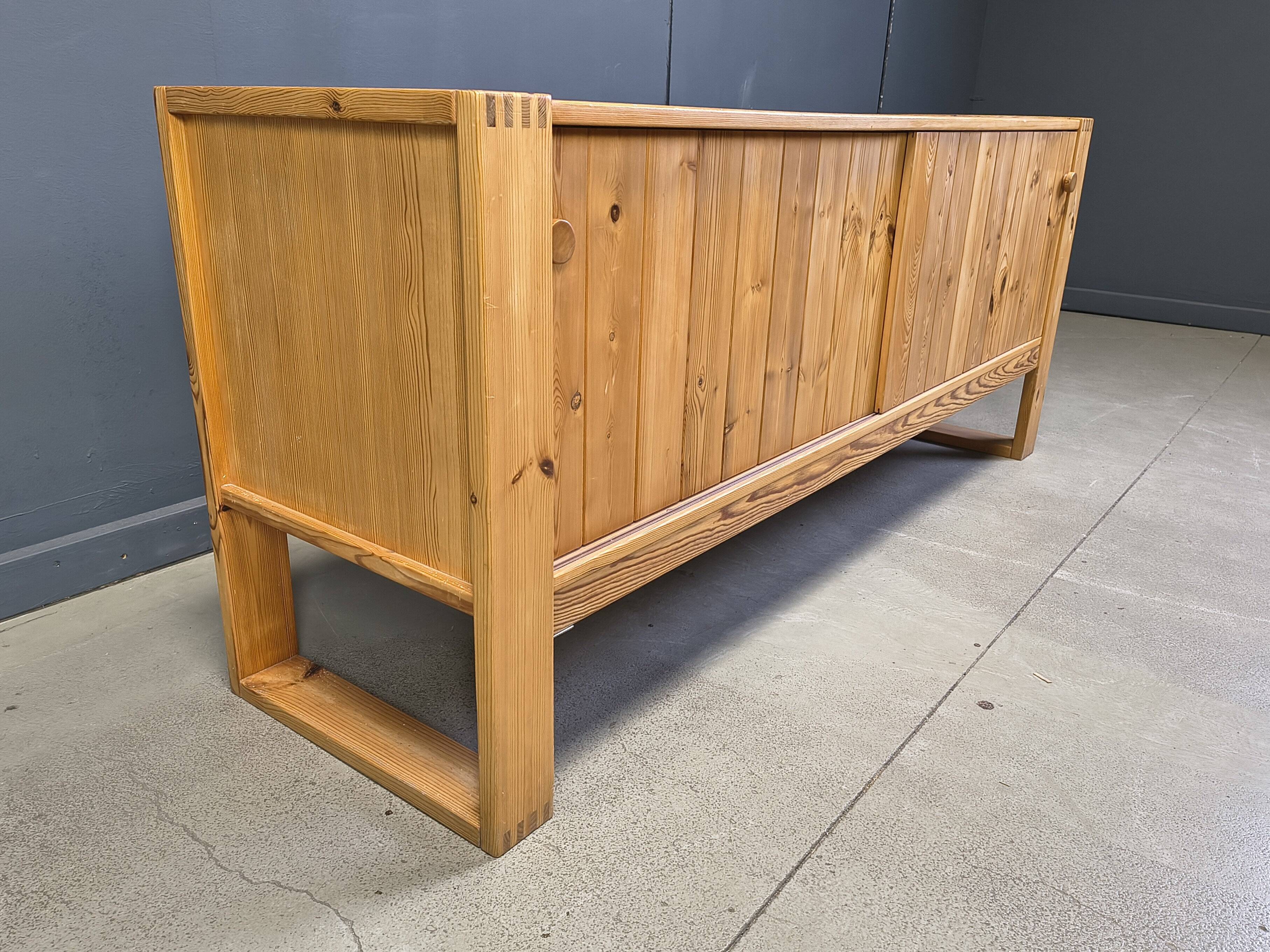 Scandinavian pine wood sideboard, 1960s