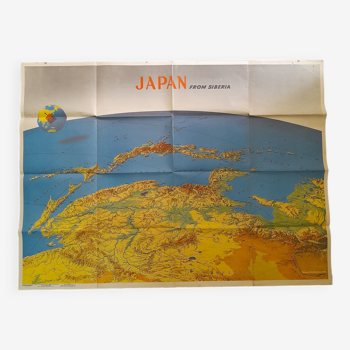 Map of japan seen from siberia