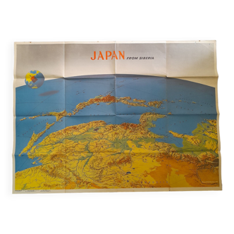 Map of japan seen from siberia