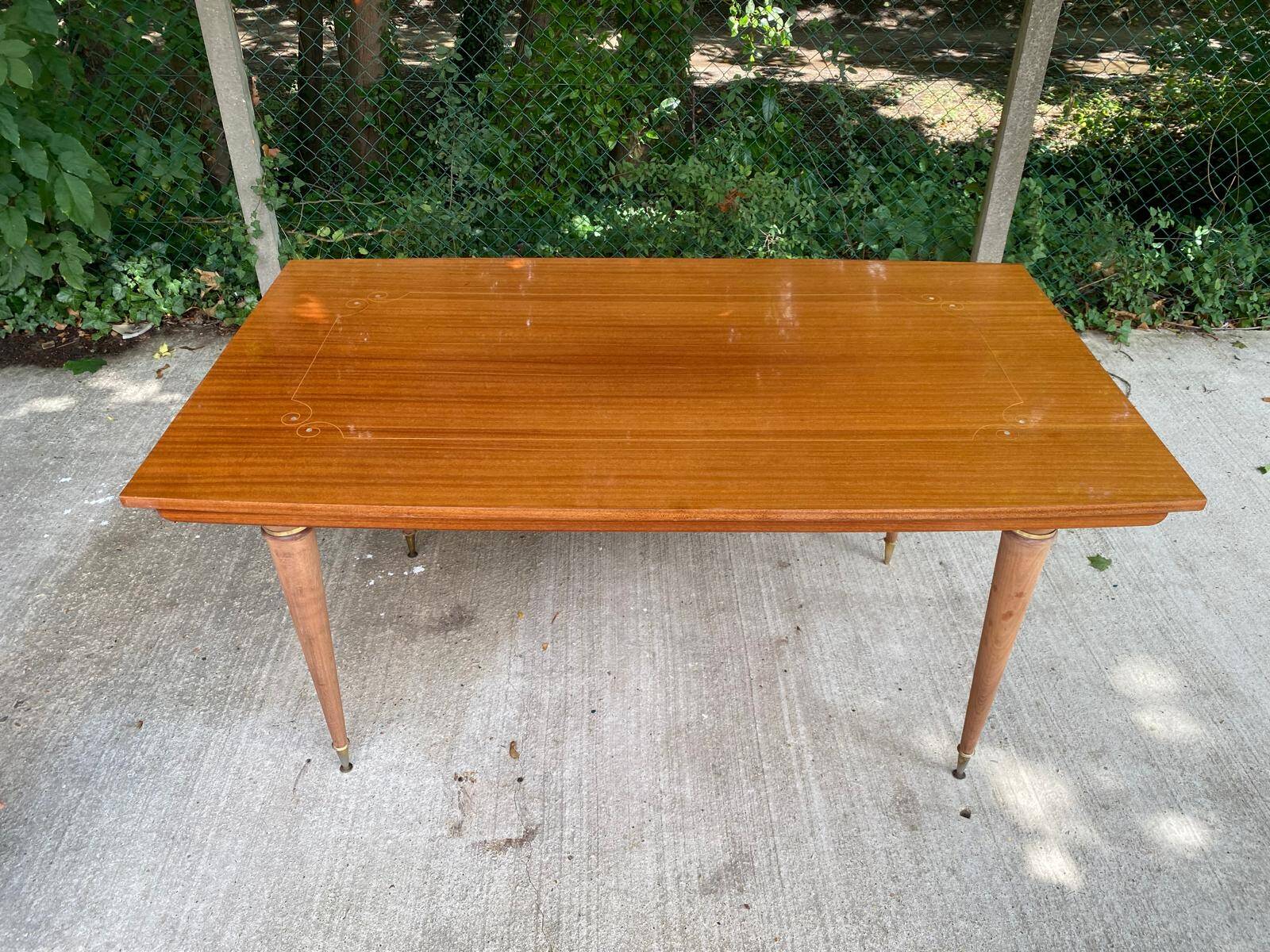 Table à manger scandinave bois massif et palissandre rénovée 240cm