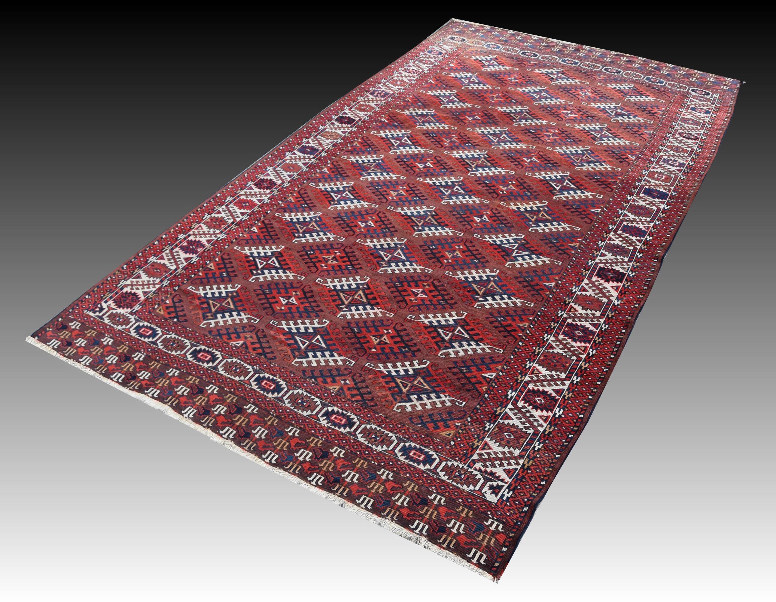 Bukhara Yomud carpet: 3.45 x 2.08 metres - ancient Turkmen
