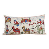 Vintage embroidered cushion cover 46x89 cm