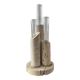 Vase soliflore vintage en travertin et verre