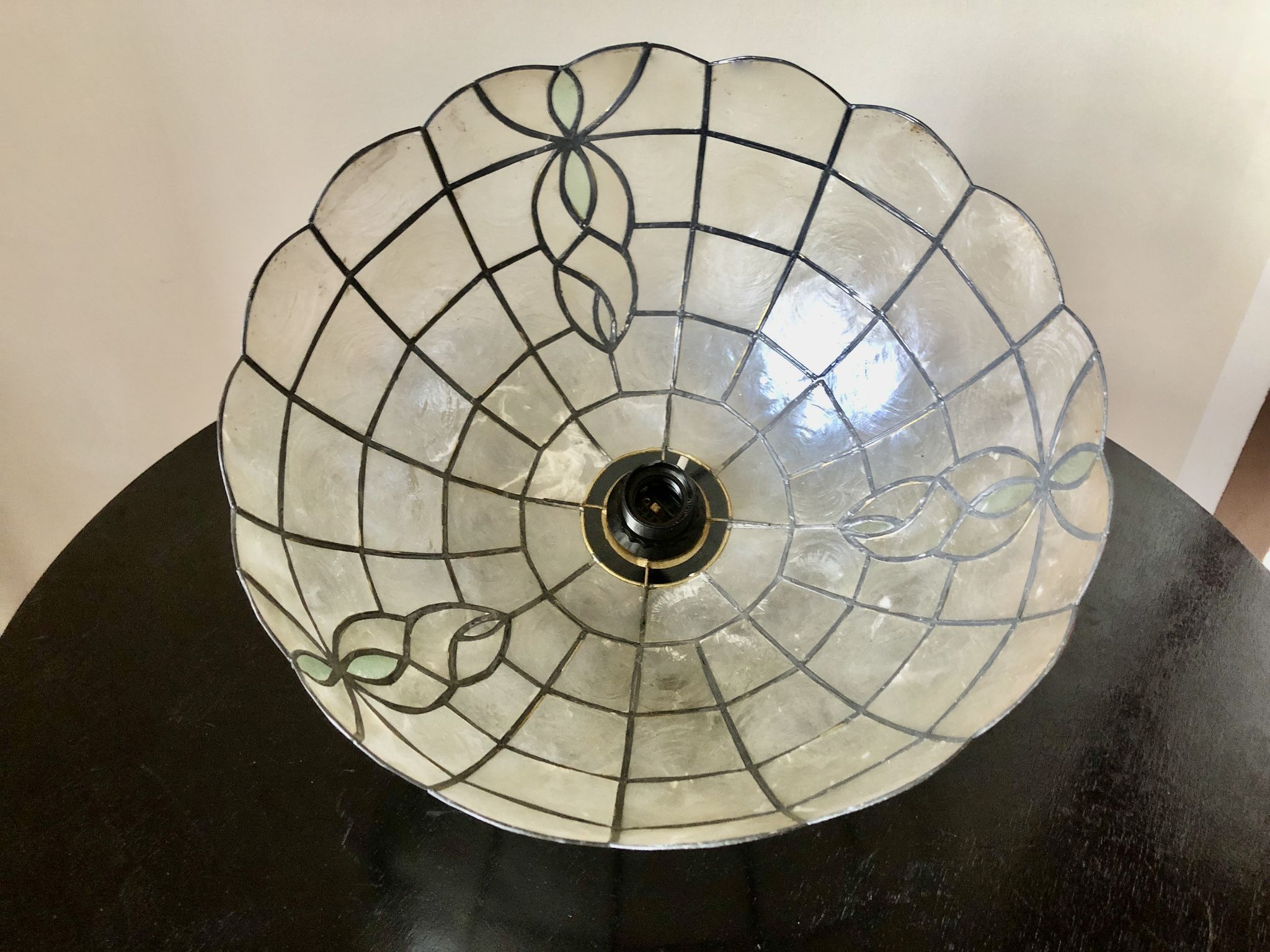 Art Nouveau mother-of-pearl pendant lamp