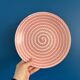 Longchamp pink marbled ceramic plate set - vintage plate