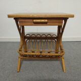Bamboo and rattan bedside table from the 60s/70s