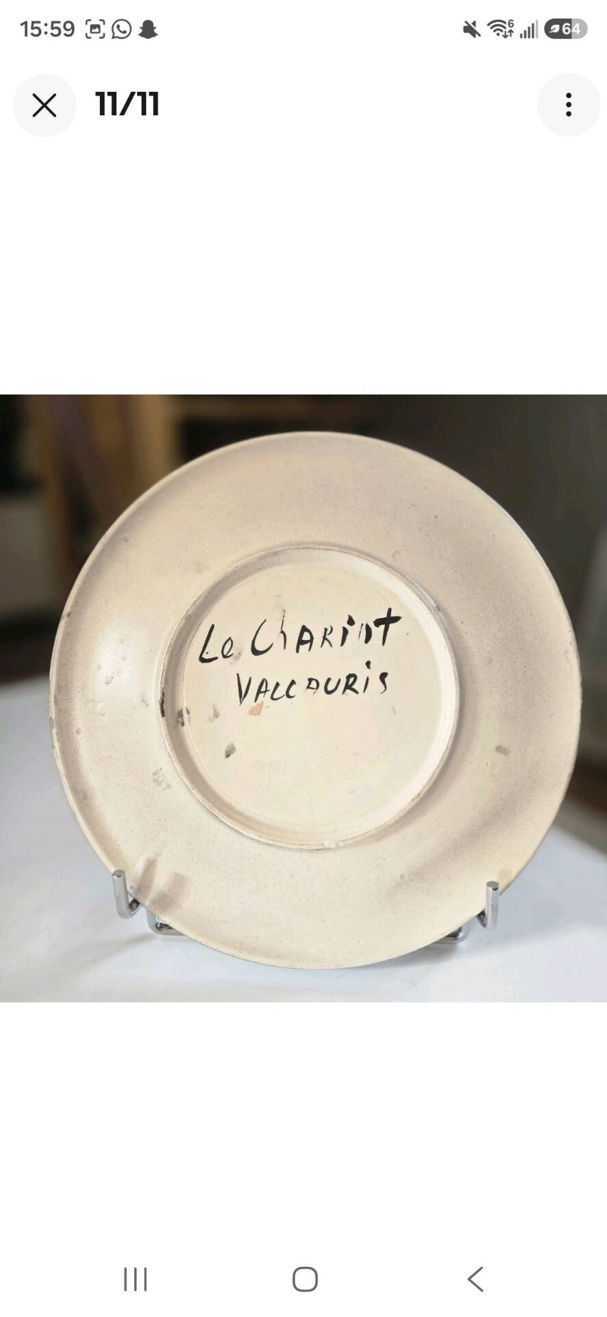 Magnificent vintage Vallauris plate "the cart" Picasso style 1950-