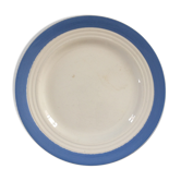 11 white plates with blue surrounds. Years 60. Saint Amand.