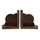 Brutalist carved wooden bookends