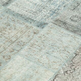 Hand-Knotted Anatolian Contemporary 170 cm x 240 cm Blue Patchwork Rug