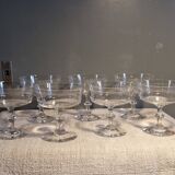 7 crystal champagne coupes from Baccarat - engraved with fillets