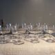7 crystal champagne coupes from Baccarat - engraved with fillets
