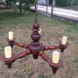 5-branch wood chandelier