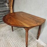 Antique round table drop-leaf table 125 cm walnut