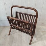 Rattan and bamboo magazine holder