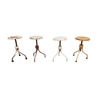 Vintage industrial stools, set of 4
