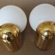 Pair of appliques " Limburg " white opaline and golden methacrylate 80s