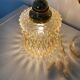 Walking lamp (or pendant light) with vintage amber glass globe