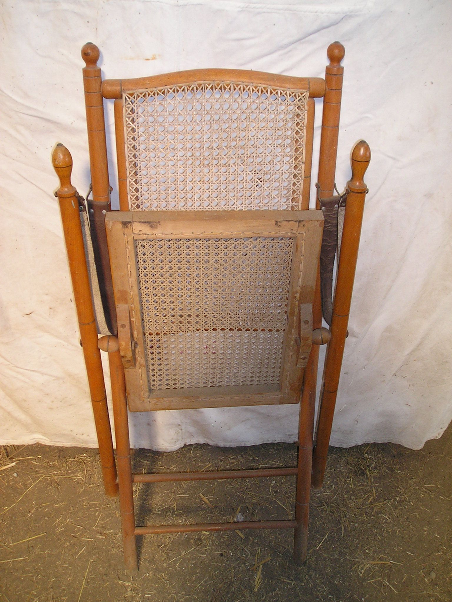 Fauteuil canné pliant début XX