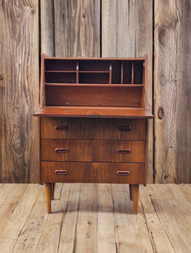 Norwegian teak secretary, Scandinavian vintage 1960s
